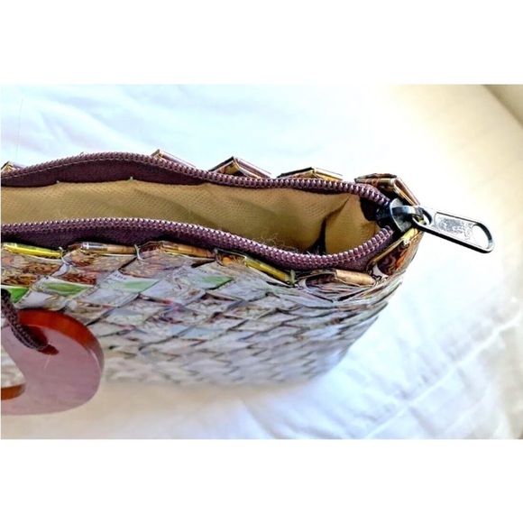 Womens Tote Hand Bag Purse Recycled Paper Wrapper Summer Top Zip Washable India - Picture 6 of 6